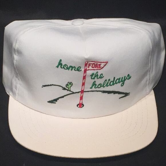Retro Vintage Trucker NWT Home Fore The Holidays Golf Baseball Cap Hat Golfing - Picture 1 of 8